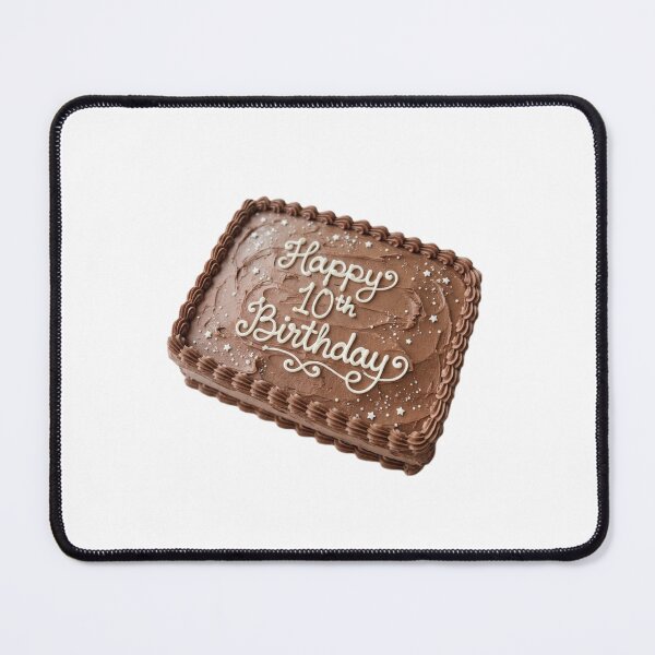 Item preview, Happy 10th birthday 10 cute adorable cake party chocolate brown kawaii designed and sold by CheeseBlueprint.