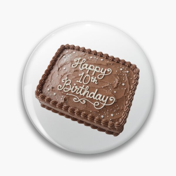 Item preview, Happy 10th birthday 10 cute adorable cake party chocolate brown kawaii designed and sold by CheeseBlueprint.