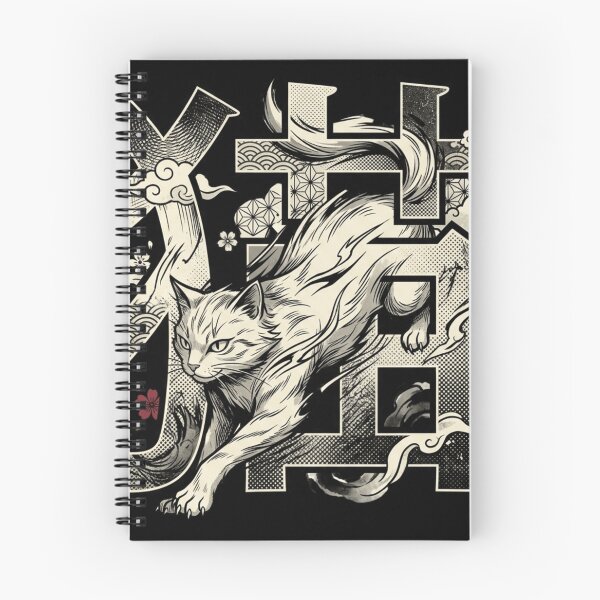 Item preview, Japanese Cat Kanji Streetwear Neko White Tabby Anime Art designed and sold by mood-draftsman.