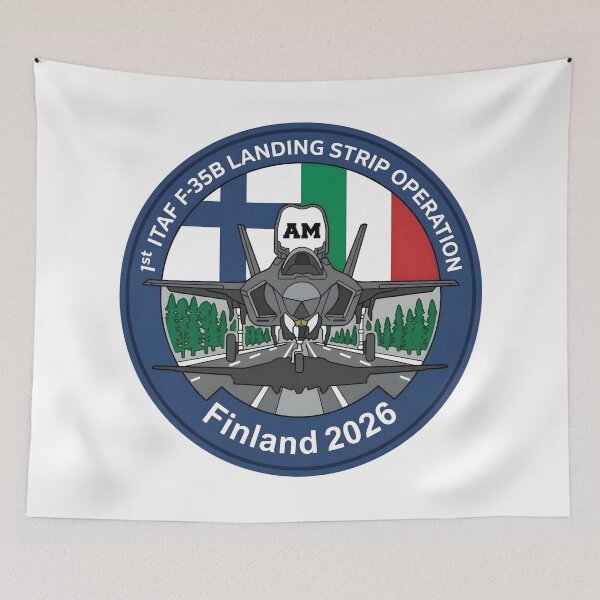 Item preview, Italian Air Force F-35B 1st Landing Strip Operation Finland 2026 Patch designed and sold by CharlieDesings.