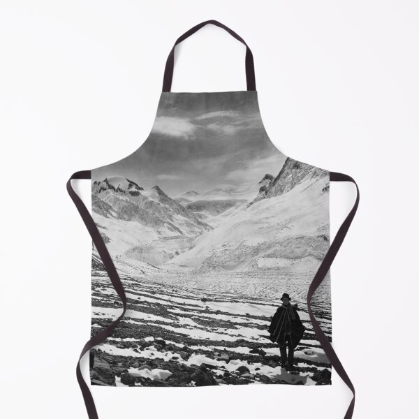 Artikelvorschau, Fotografie aus dem Jahr 1890 in den Bergen Chiles – Aconcagua-Tal und Gletscher, Schwarz-Weiß-Kunstdruck entworfen und verkauft von Astrid Arkhangelsky.