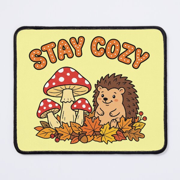 Item preview, Stay Cozy Cute Hedgehog and Autumn Mushrooms designed and sold by Studio_88.