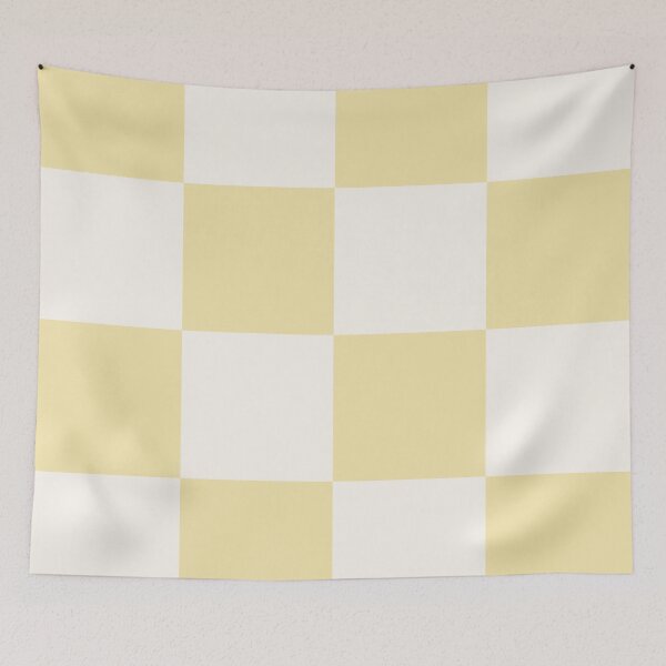 Item preview, Large Butter Yellow Checkerboard Sticker | Warm Cottagecore Checkered Pattern designed and sold by DColourMuse.