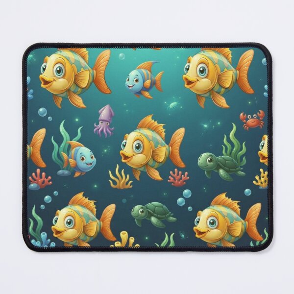 Item preview, Cute Ocean Pattern: Cartoon Goldfish, Sea Turtles & Marine Friends designed and sold by hepopatterns.