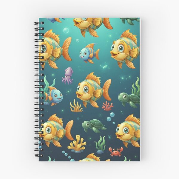 Item preview, Cute Ocean Pattern: Cartoon Goldfish, Sea Turtles & Marine Friends designed and sold by hepopatterns.