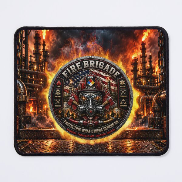 Item preview, Fire Brigade American Flag Industrial Firefighter Hazmat Rescue Challenge Coin Style Wall Art designed and sold by artistwill.