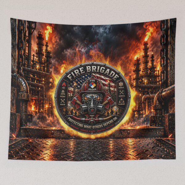 Item preview, Fire Brigade American Flag Industrial Firefighter Hazmat Rescue Challenge Coin Style Wall Art designed and sold by artistwill.