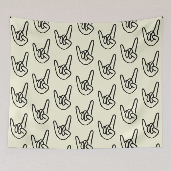 Item preview, Rock On Hand Gesture Minimalist Line Art Drawing designed and sold by AliAltinelArt.