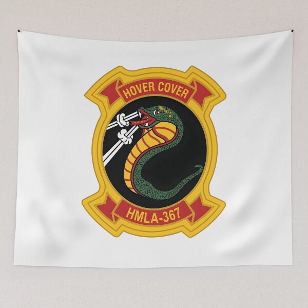 Item preview, US Marine Corps HMLA-367 Scarface Insignia Patch designed and sold by CharlieDesings.