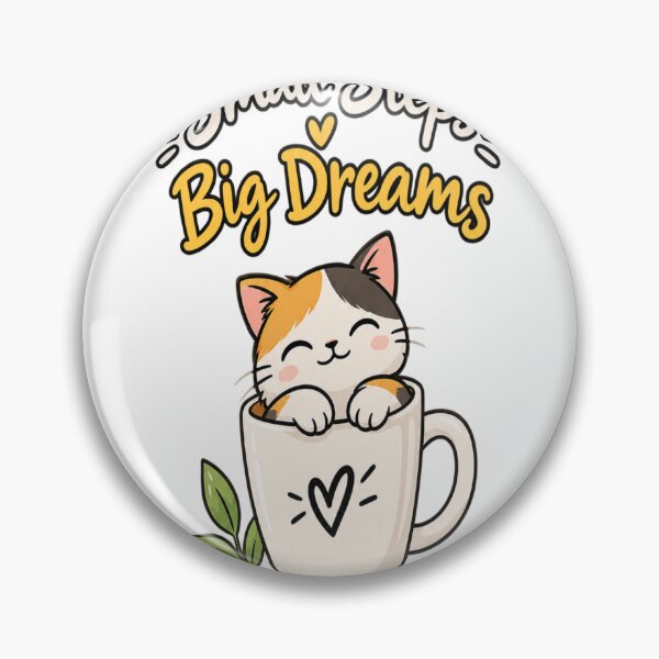 Item preview, Small Steps Big Dreams – Cute Cat Mug designed and sold by ✨ Daily Vibe Studio ✨.