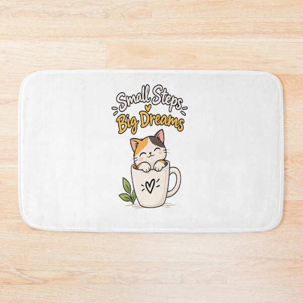 Item preview, Small Steps Big Dreams – Cute Cat Mug designed and sold by ✨ Daily Vibe Studio ✨.