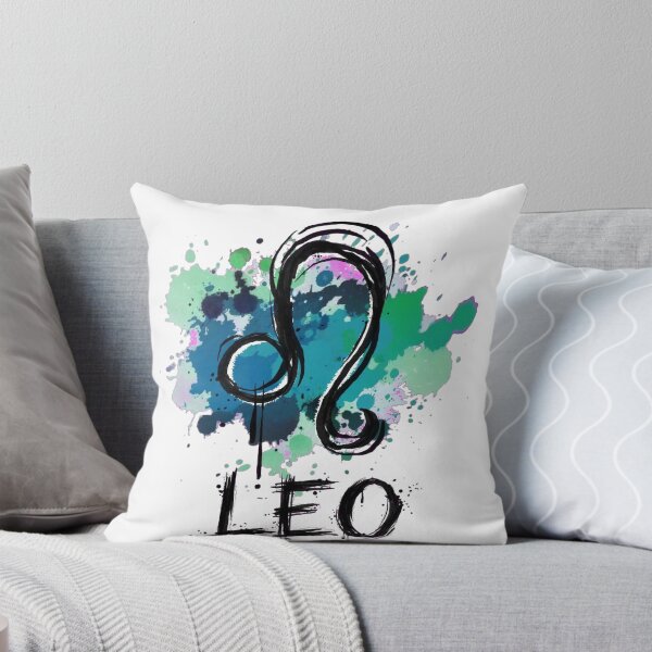 Item preview, Leo Zodiac Sign Watercolor Grunge Green Blue Art designed and sold by Vibe-Vary.