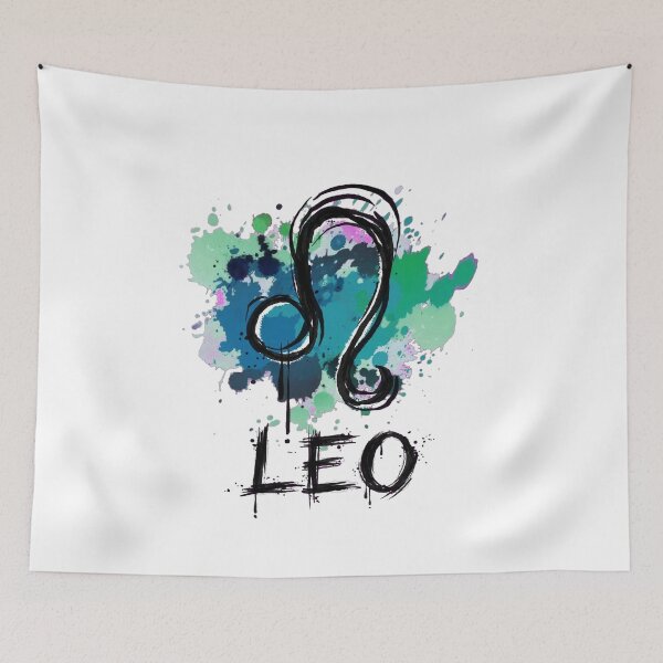 Item preview, Leo Zodiac Sign Watercolor Grunge Green Blue Art designed and sold by Vibe-Vary.