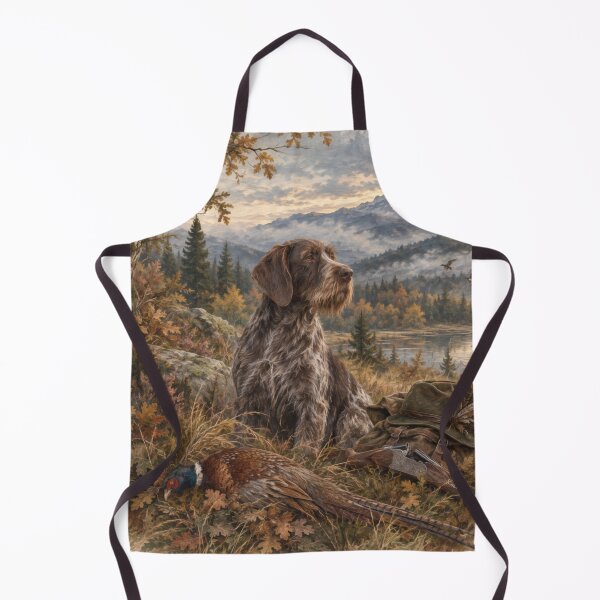 Item preview, German Wirehaired Pointer Hunting – Drathaar & Pheasant designed and sold by TammyHunterArt.
