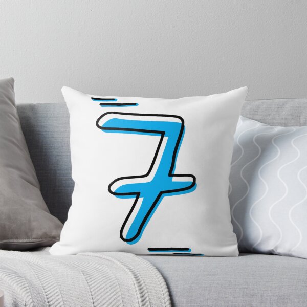 Item preview, Number 7 - Bold Blue Artistic Numeral Design designed and sold by Dyche Studio.