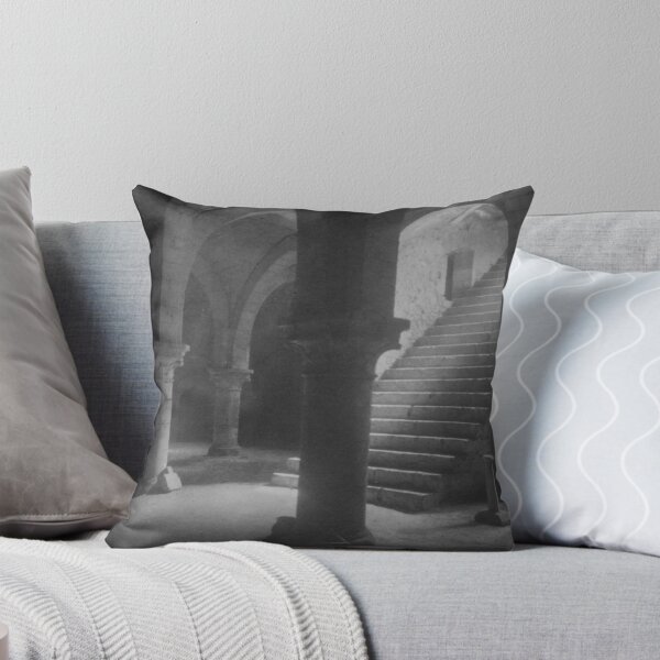 Item preview, 1910 vintage Ancient crypt wine cellar in Province, France architectural interior black and white photographic art print designed and sold by Astrid Arkhangelsky.