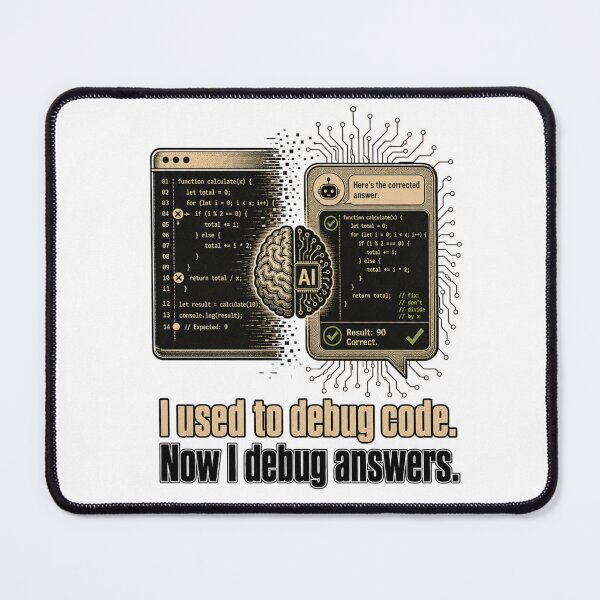 Item preview, Funny AI Quote: I used to debug code, now answers  designed and sold by bluesquidink.