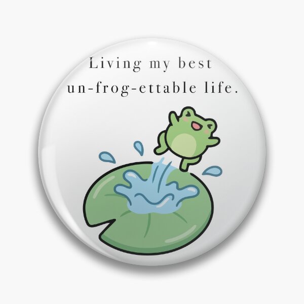 Item preview, Cute Frog Water Splash Unfroggettable Life designed and sold by Cozy Moss Studio.