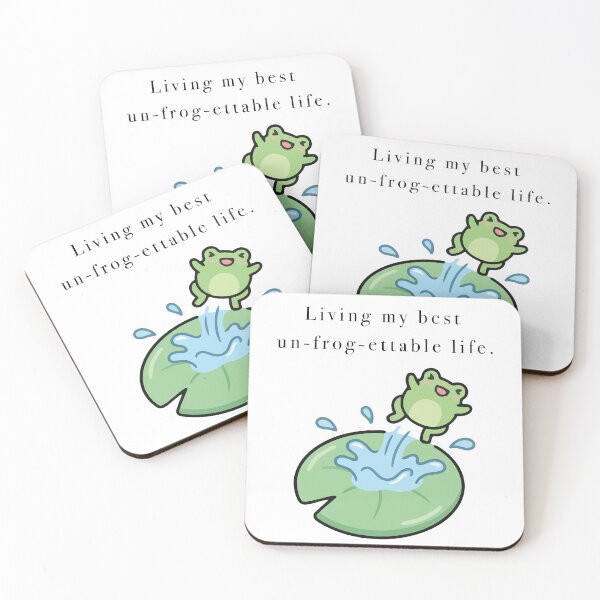 Item preview, Cute Frog Water Splash Unfroggettable Life designed and sold by Cozy Moss Studio.