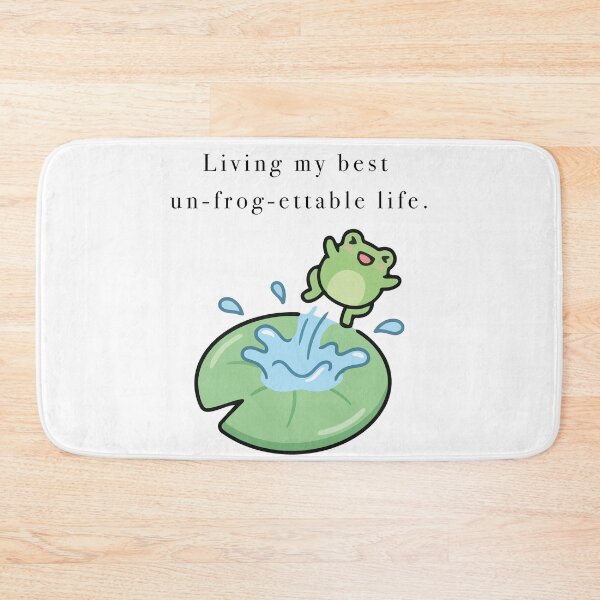 Item preview, Cute Frog Water Splash Unfroggettable Life designed and sold by Cozy Moss Studio.