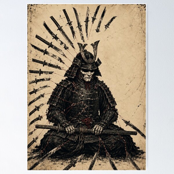 Item preview, Seated Samurai within a Radial Sword Field designed and sold by MouradStudio.