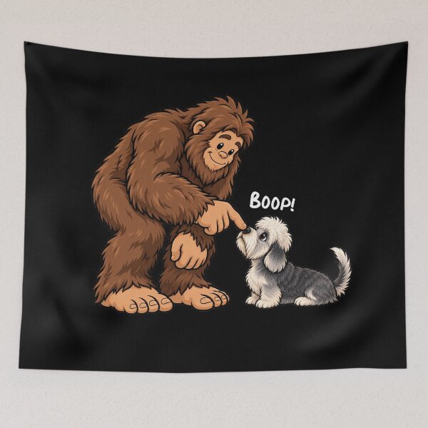 Item preview, Bigfoot and Dandie Dinmont Terrier Boop Fun Design Sasquatch designed and sold by rafaeltto.