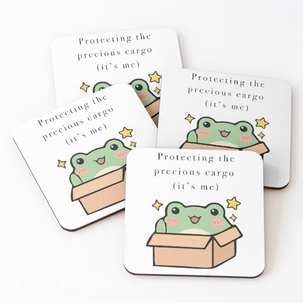 Item preview, Cute Frog In Cardboard Box Precious Cargo designed and sold by Cozy Moss Studio.