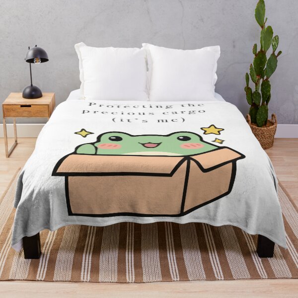 Item preview, Cute Frog In Cardboard Box Precious Cargo designed and sold by Cozy Moss Studio.