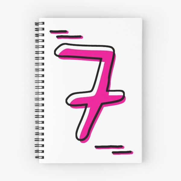Item preview, Number 7 - Bold Pink Artistic Numeral Design designed and sold by Dyche Studio.