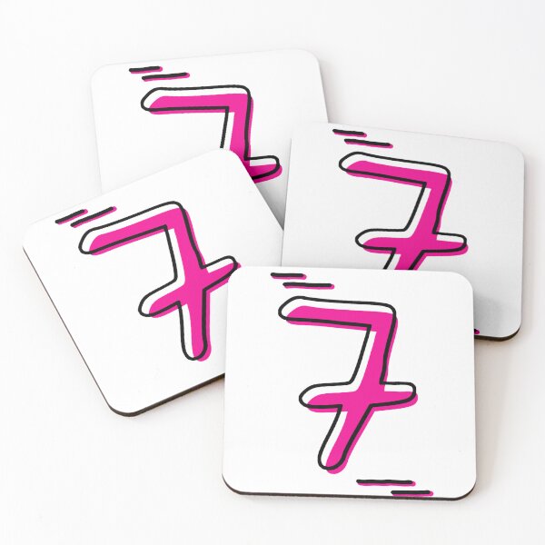 Item preview, Number 7 - Bold Pink Artistic Numeral Design designed and sold by Dyche Studio.