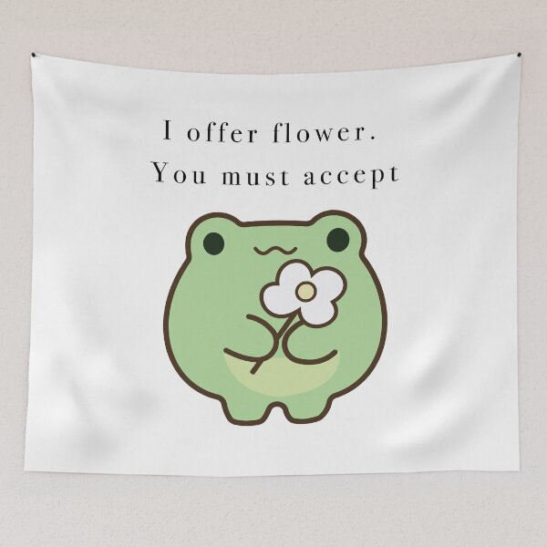 Item preview, Cute Frog Offering Daisy Flower Accept designed and sold by Cozy Moss Studio.