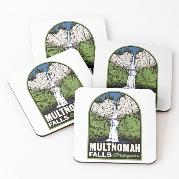 Item preview, Multnomah Falls Oregon Vintage Waterfall Travel Badge designed and sold by HalpinDesign.