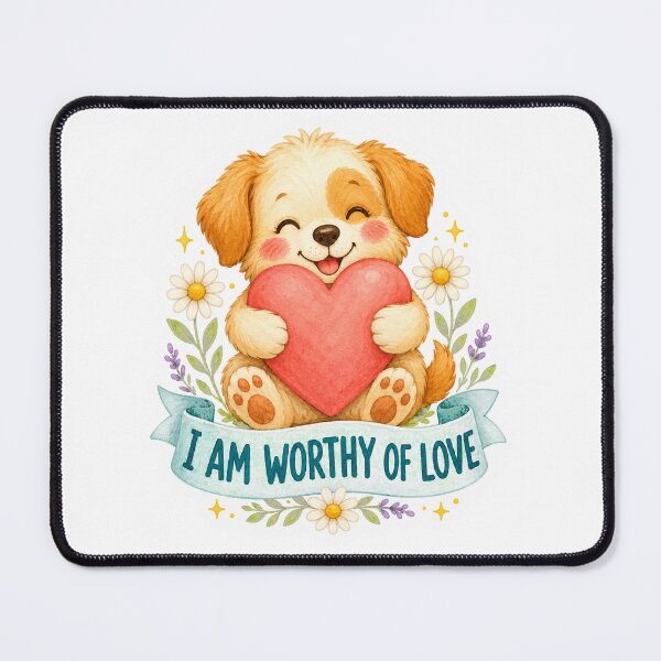 Item preview, I am worthy of love - dog designed and sold by Krachtvanjehart.