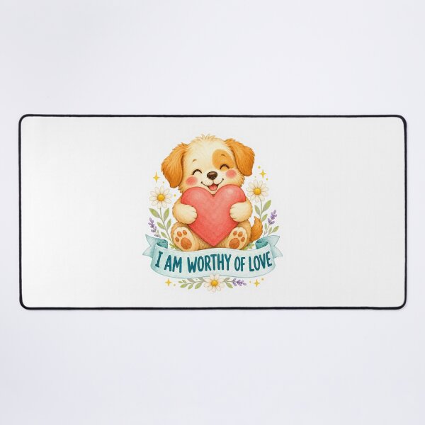 Item preview, I am worthy of love - dog designed and sold by Krachtvanjehart.