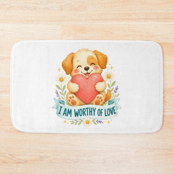 Item preview, I am worthy of love - dog designed and sold by Krachtvanjehart.