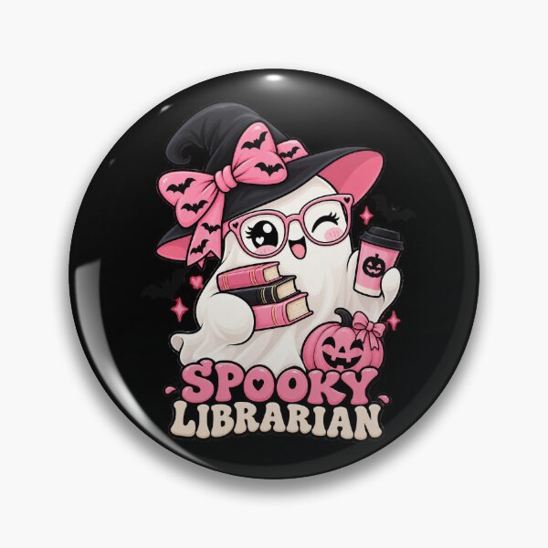 Item preview, Spooky Librarian Pink Halloween Ghost Book Lover Gift designed and sold by Crystal-Tree.