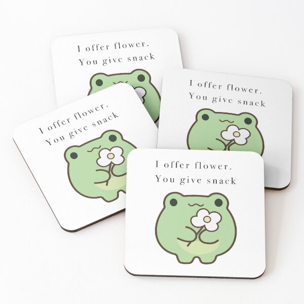 Item preview, : Cute Frog Offering Flower Give Snack designed and sold by Cozy Moss Studio.