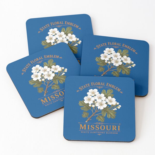 Item preview, White Hawthorn Flowers Motif Show-Me Region designed and sold by taiche.