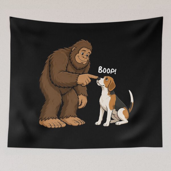 Item preview, Bigfoot and English Foxhound Boop Fun Design Sasquatch designed and sold by rafaeltto.