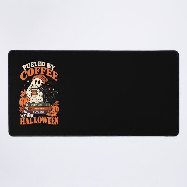 Item preview, Fueled by Coffee and Halloween .. Cozy Ghost Black Cat Fall designed and sold by Ridaelb.