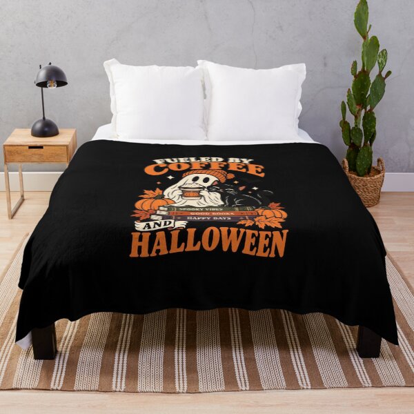 Item preview, Fueled by Coffee and Halloween .. Cozy Ghost Black Cat Fall designed and sold by Ridaelb.