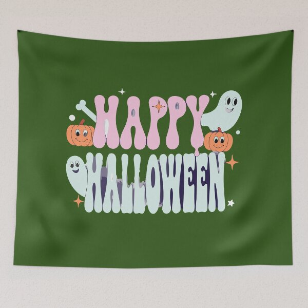 Item preview, Happy Halloween Retro Pastel Ghost Pumpkin Design designed and sold by umarajabeen.