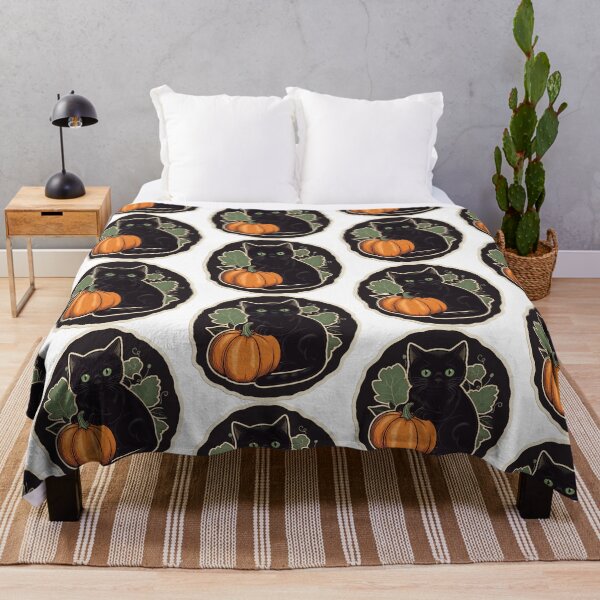 Item preview, Black Cat Pumpkin Autumn Patch Graphic Illustration AI Art designed and sold by pinkal.