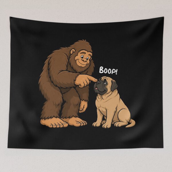 Item preview, Bigfoot and English Mastiff Boop Fun Design Sasquatch designed and sold by rafaeltto.