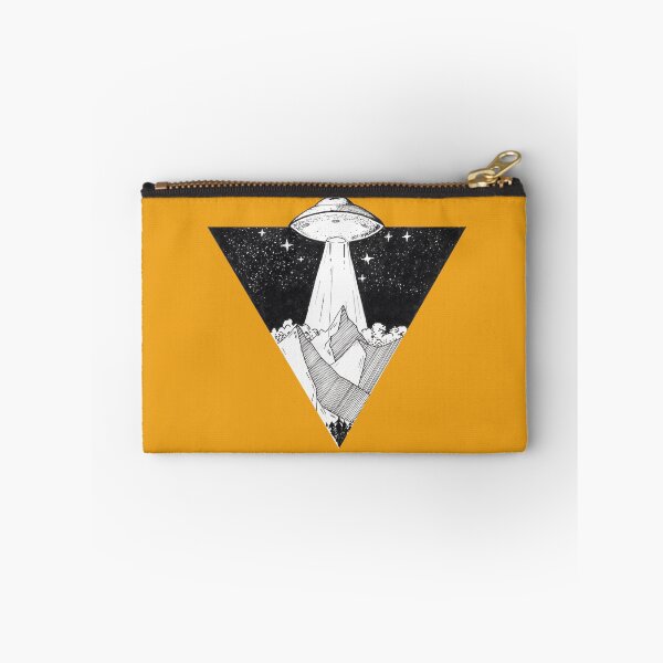 Item preview, UFO Tractor Beam Mountain - Geometric Sci-Fi Ink Illustration designed and sold by Elite Wall Art.