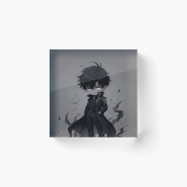 Item preview, Chibi Shadow Hunter Glowing Blue Eyes Dark Anime Warrior designed and sold by Dyan4.