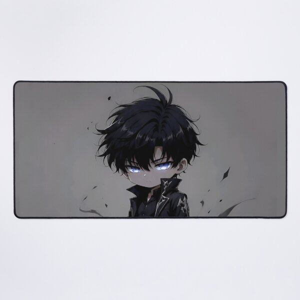 Item preview, Chibi Shadow Hunter Glowing Blue Eyes Dark Anime Warrior designed and sold by Dyan4.