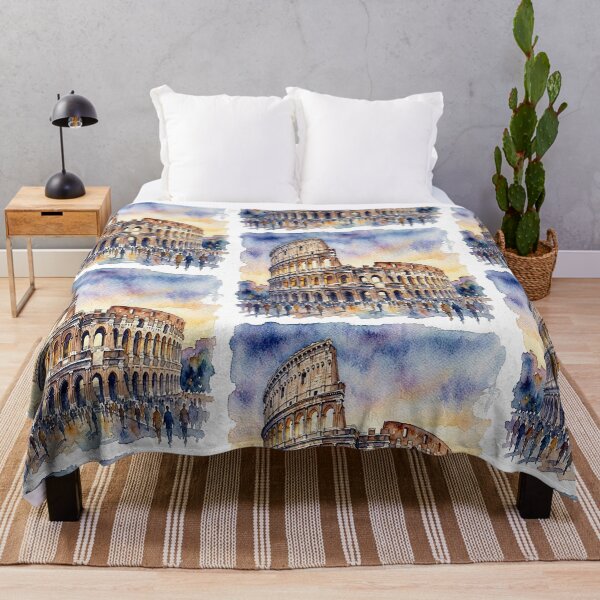 Item preview, A delicate watercolor painting of the Colosseum designed and sold by OziCreative.