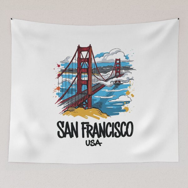 Item preview, Golden Gate Bridge San Francisco USA Art designed and sold by Merch by Das Design Studio.