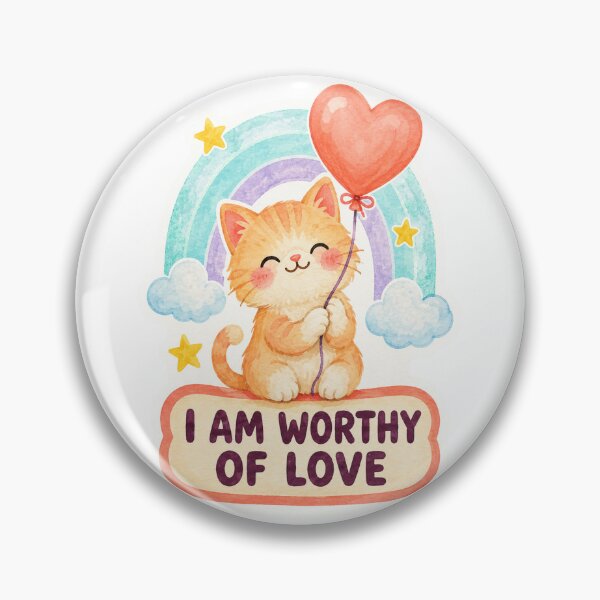 Item preview, I am worthy of love - cat designed and sold by Krachtvanjehart.